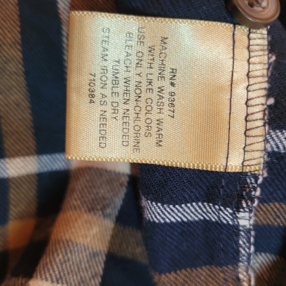 The Foundry Supply Co. Navy and Beige Plaid Long Sleeve Button Up Sz 4XLT - Picture 7 of 11